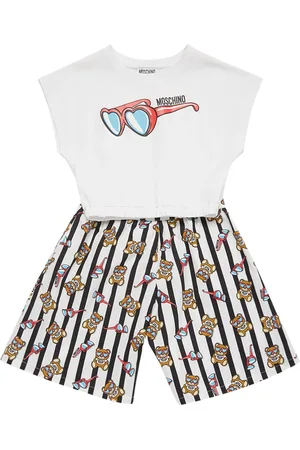 Moschino Cotton Jersey Cropped T-shirt & Skirt