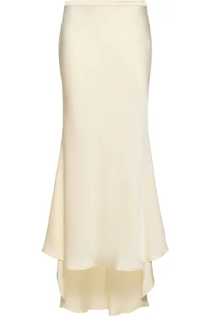 Serafini Flared Satin Long Skirt