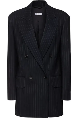 Max Mara Albany Pinstripe Wool Blend Blazer