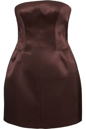 ERMANNO SCERVINO Strapless Stretch Silk Satin Mini Dress