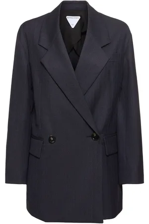 Bottega Veneta Striped Wool Belted Blazer