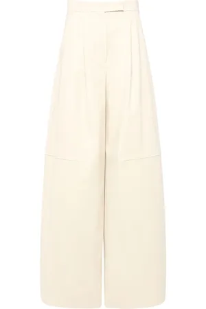 Max Mara Avoriaz Cotton Double Canvas Wide Pants