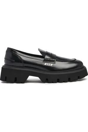 Msgm Brushed Leather Loafers