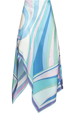 Puccini Swan Print Silk Skirt