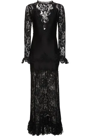 Paco rabanne Stretch Lace Jersey Long Dress