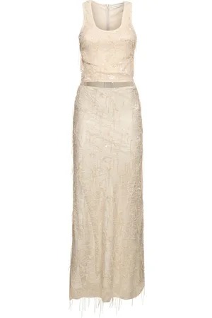 CHRISTOPHER ESBER Embellished Lace Cutout Long Dress