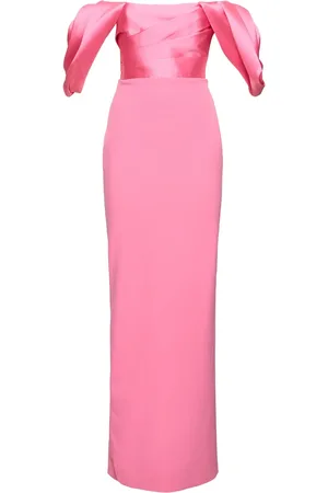 Solace Sian Crepe Knit & Twill Long Dress