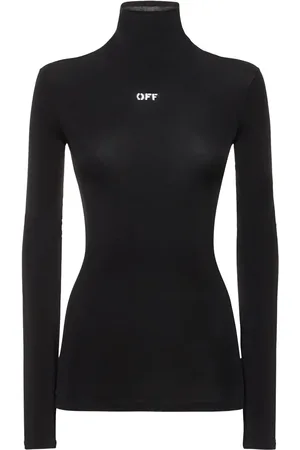 OFF-WHITE Off Logo Viscose Blend Long Sleeve Top