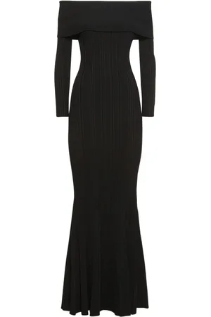 Self-Portrait Rib Knit Viscose Maxi Dress