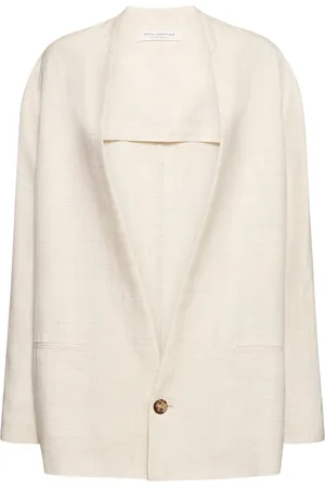 Serafini Collarless Viscose Blend Jacket