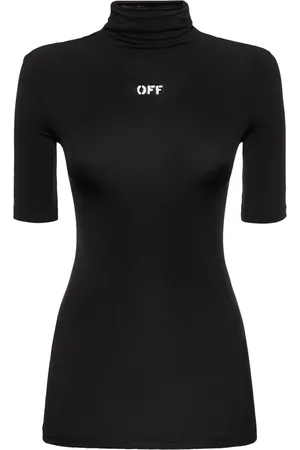 OFF-WHITE Logo Viscose Blend Turtleneck S/s Top