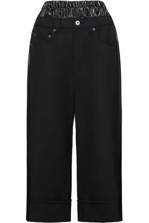 JUNYA WATANABE Wool Blend Serge & Satin Pants
