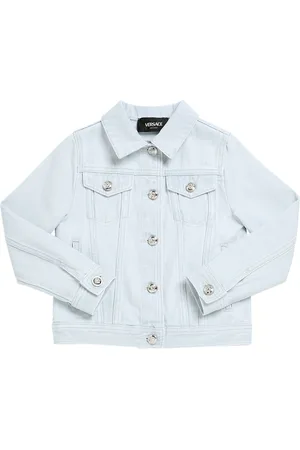 VERSACE Embroidered Cotton Denim Jacket