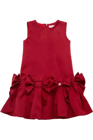 MONNALISA Poly Dress W/bow Appliqué