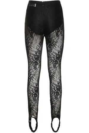 GIUSEPPE DI MORABITO Laize Stretch Lace Leggings W/stirrups