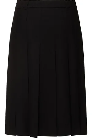 DUNST Pleated Flannel Midi Skirt