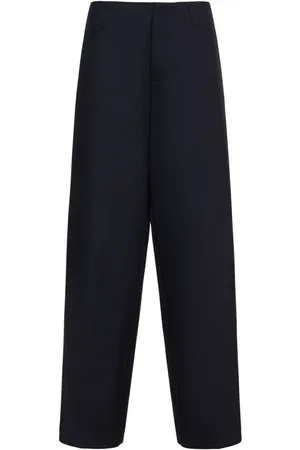 Serafini Tropical Stretch Wool Wide Leg Pants