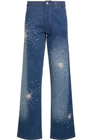 Des Phemmes Tie Dye Embellished Mid Rise Denim Pants