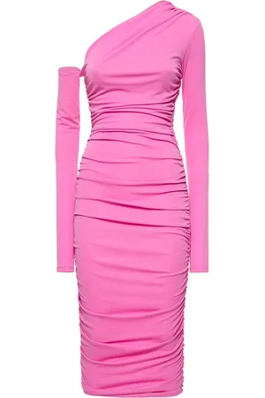 The Andamane Olimpia Draped Asymmetric Midi Dress