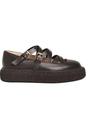 Max Mara 30mm Rockballet Leather Strappy Shoes