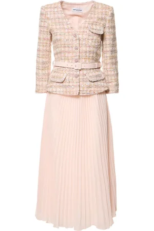 Self-Portrait Embellished Bouclé Midi Dress