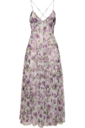 Serafini Printed Tulle Mini Dress