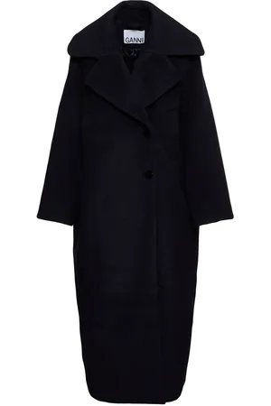 Ganni Boiled Wool Blend Coat