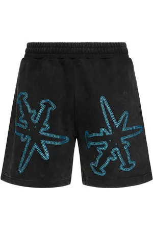 UNKNOWN Rhinestone Dagger Cotton Blend Shorts