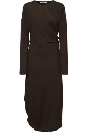 LEMAIRE Long Sleeve Twisted Jersey Midi Dress