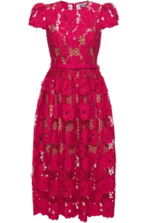 Self-Portrait Cotton Lace Midi Dress