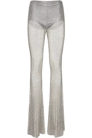 GIUSEPPE DI MORABITO Embellished Mesh Flared Pants