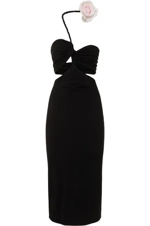 MAGDA BUTRYM Jersey Draped Cutout Midi Dress