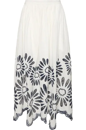 ULLA JOHNSON Annisa Embroidered Long Skirt