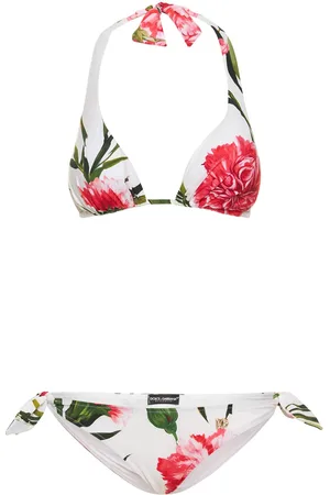Dolce & Gabbana Carnation Print Jersey Bikini