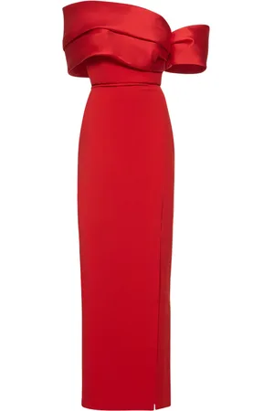 Solace Alexis Satin & Crepe Long Dress