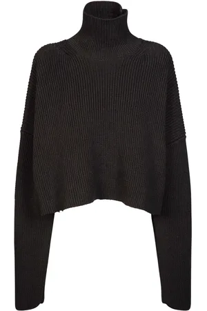Balenciaga Cropped Cotton Knit Turtleneck