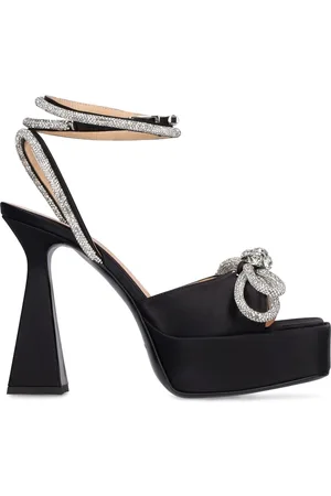 Mach & Mach 140mm Double Bow Satin Sandals