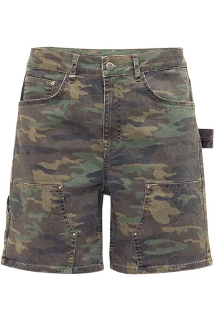 FLÂNEUR Camo Print Cotton Shorts
