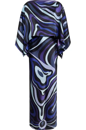 Puccini Marmo Printed Silk Twill Long Dress