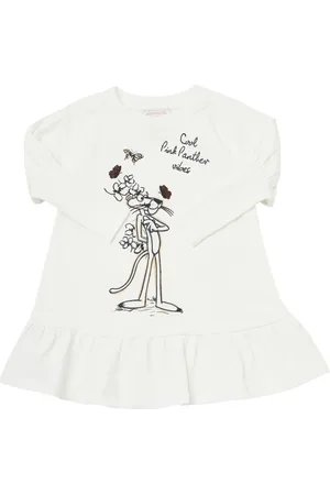 MONNALISA Pink Panther Printed Cotton Sweat Dress
