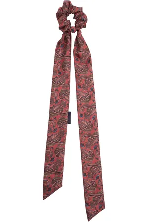 Etro Silk Hair Scrunchie W/ Long Bow