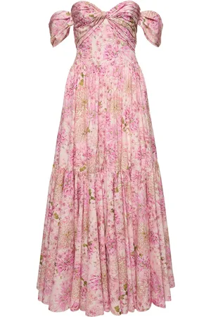 Giambattista Valli Printed Poplin Draped Maxi Dress