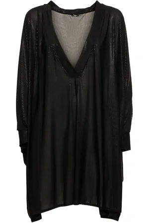 Balmain Cotton Blend Jersey V-neck Kaftan