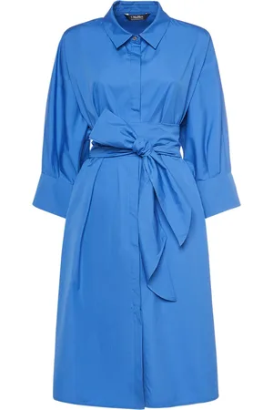 Max Mara Tabata Poplin Belted Midi Shirt Dress