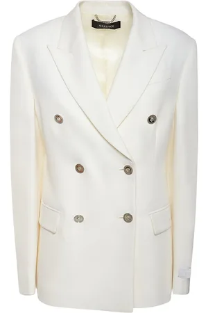 VERSACE Double Breast Stretch Wool Jacket
