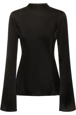 GABRIELA HEARST Delwyn Double Satin Wide Sleeve Top