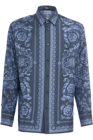 VERSACE Barocco Print Silk Twill Shirt