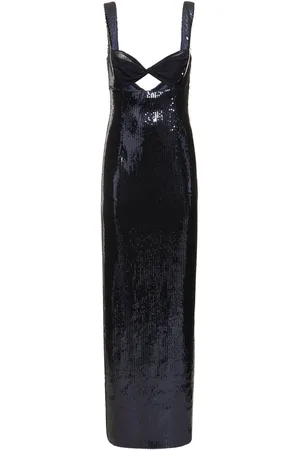 GALVAN Liquid Sequined Cutout Maxi Dress