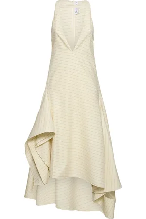 J.W.Anderson Pinstripe Wool Blend Flared Dress