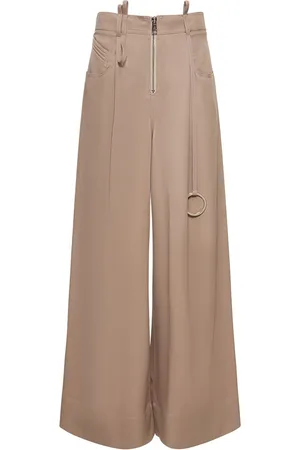 The Attico Gabardine Pence Zip Up Wide Pants